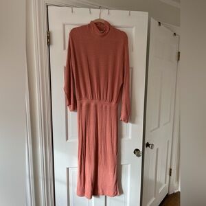 Anthropologie Coral Midi Dress
